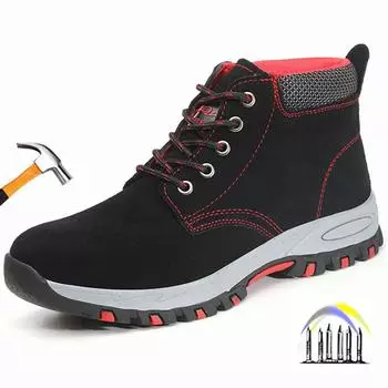 Зимняя рабочая обувь, защитные ботинки для сварки, мужские рабочие ботинки, противоударные строительные рабочие ботинки, неразрушаемая обувь с защитой от проколов 35
