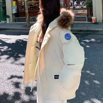 Зимняя рабочая парка с толстым хлопковым и меховым воротником, куртка свободного покроя S темно-синий