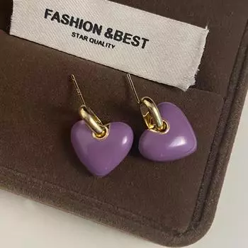 Зимняя ретро-эмаль Love Temperament Niche Design Sense High-End Stud Sweet Cool Exquisite Glaze Women