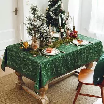 Зимняя Рождественская скатерть Водонепроницаемая скатерть Утолщенная прямоугольная скатерть Журнальный скатерть 85*85