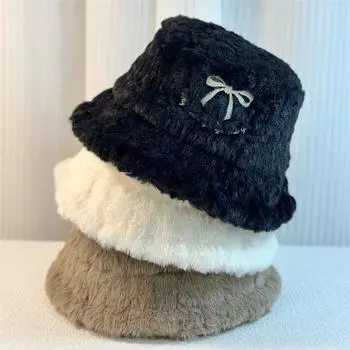 Зимняя рыболовная шапка, складная, теплая, праздничная шапка с бабочкой, плюшевая женская шапка M чёрный