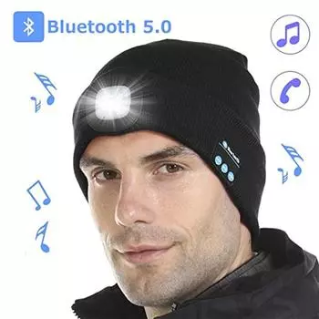 Зимняя шапка, беспроводные Bluetooth-наушники, уличная велосипедная шапка, светодиодная музыкальная теплая вязаная шапка