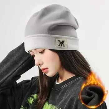 Зимняя шапка-бини, ветрозащитная, теплая, бархатная шапка-чепец, для холодной погоды, теплая шапка чёрный