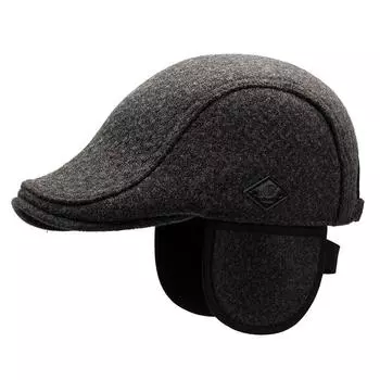 Зимняя шапка для мужчин и пожилых людей среднего возраста, утепленная бархатная шапка с утолщенной передней частью, для защиты ушей от холода, для папы, дедушки, хлопковая шапка с утиным язычком Adjustable серый