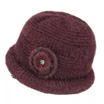 Зимняя шапка для пожилых людей среднего возраста, детская шапка для тазика, круглая губка для бабушки и мамы с утолщенным бархатом one size фиолетовый
