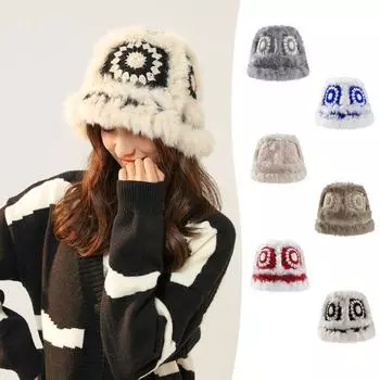 Зимняя шапка для рыбака из искусственного меха кролика, женская шапка с головой тигра, симпатичная плюшевая вязаная шапка Tibet Wake Lion Tiger Pot Hats чёрный