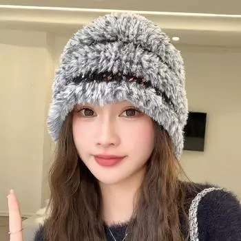 Зимняя шапка для рыбалки разных цветов, для езды на велосипеде, для защиты ушей, ветрозащитная плюшевая шапка, теплая, милая вязаная шапка чёрный