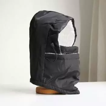 Зимняя шапка-дождевик для верховой езды, пылезащитный головной убор для ухода за лицом, водонепроницаемая шапка для верховой езды, утолщенная ветрозащитная шапка для катания на лыжах, теплая маска для лица чёрный