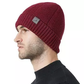 Зимняя шапка, флисовая толстая мужская вязаная шапка, теплая шапка с ушами серый