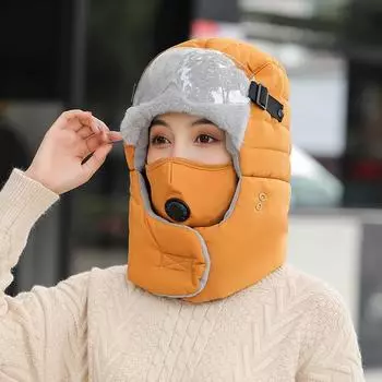 Зимняя шапка Lei Feng для верховой езды на открытом воздухе, маска, противотуманные очки, утолщенная теплая водонепроницаемая лыжная шапка, утеплитель для шеи, балаклава, унисекс, бомберы