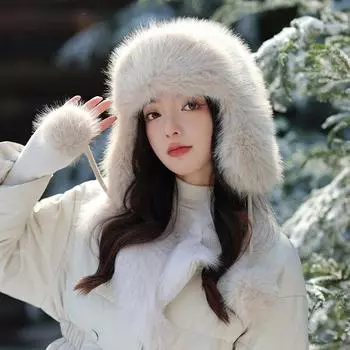 Зимняя шапка Lei Feng, флисовая утепленная уличная холодная шапка, детская теплая защитная шапка из искусственного норкового флиса