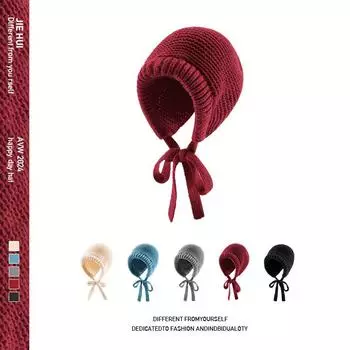 Зимняя шапка Lei Feng из шерсти Майяра с ароматом плюша: Теплая вязаная шапка-пуловер с защитой ушей для женщин.