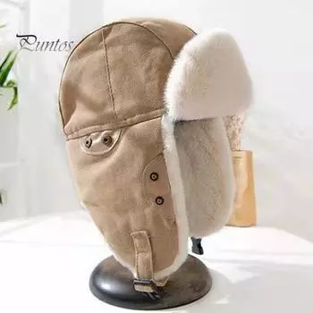 Зимняя шапка Lei Feng с утолщенной пушистой подкладкой из искусственного меха для защиты ушей Windoroof, сохраняющая тепло на открытом воздухе для катания на лыжах, коньках, сноуборде, велоспорта чёрный