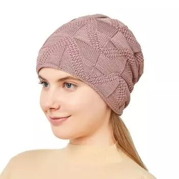 Зимняя шапка мужская и женская повседневная бархатная высокопрочная теплая вязаная шапка большая голова подходит для защиты ушей шерстяная шапка M56-58cm светло-серый