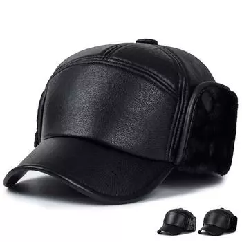 Зимняя шапка, мужская модная теплая шапка, женская хлопковая бейсболка чёрный