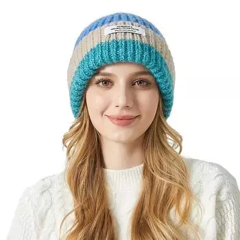 Зимняя шапка Мужская женская вязаная шапка соответствующего цвета Пуловер для пары шерстяная шапка чёрный