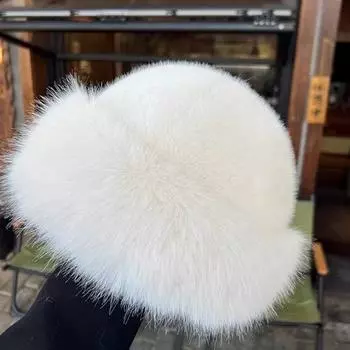 Зимняя шапка однотонная утолщенная теплая панама с плюшевой каймой большая окружность головы женский головной убор розовый