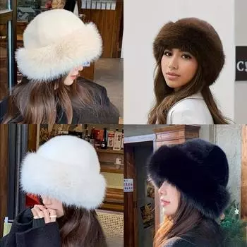 Зимняя шапка рыбака, имитация кроличьей шерсти, однотонная монгольская шапка из искусственной норки чёрный