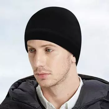 Зимняя шапка с внутренним слоем, высокоэластичная, однотонная, без полей, флисовая трикотажная шапка для активного отдыха, катания на лыжах, велоспорта розовый