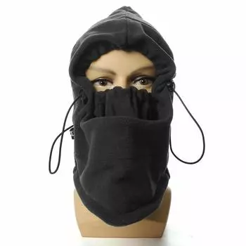 Зимняя шапка Теплая шея Анфас Лыжная маска Шарф Шапочка с капюшоном Кепка на открытом воздухе Туризм Велоспорт чёрный