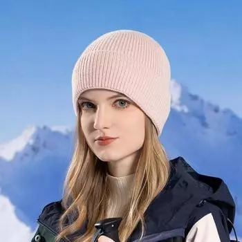 Зимняя шапка унисекс, вязаная толстая эластичная шапка с ворсом, однотонная, для защиты ушей, теплая, повседневная, для катания на лыжах, коньках, головной убор хаки