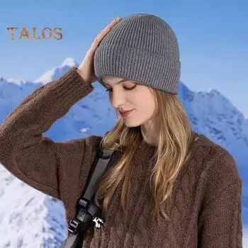 Зимняя шапка унисекс, вязаная толстая эластичная шапка с ворсом, однотонная, для защиты ушей, теплая, повседневная, для катания на лыжах, коньках, головной убор белый