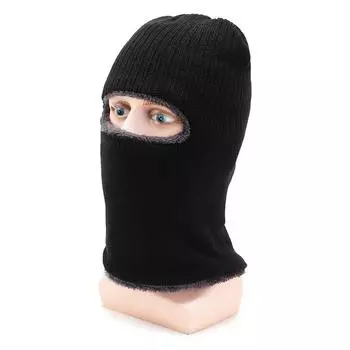 Зимняя шапка Вязаная Защита Всеобъемлющая Шапка Капюшон Маска Удобные Подарки чёрный