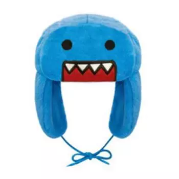 Зимняя шапка в мультяшном стиле из толстого плюша с ушами, защита ушей, ветрозащитный ремешок на шнуровке, головной убор для мальчиков и девочек синий