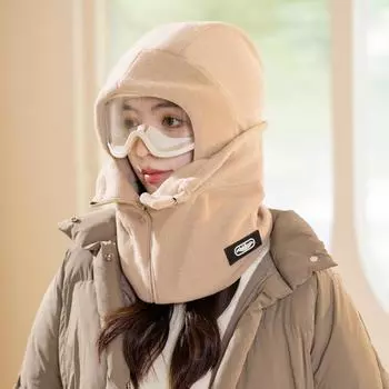 Зимняя шапка женская флисовая защитная шапка мужская утепленная велосипедная защитная шапка Lei Feng теплая шапка с шарфом цельная шапка