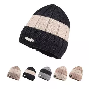 Зимняя шапка женская уличная холодостойкая вязаная шерстяная шапка теплая защитная шапка для ушей серый