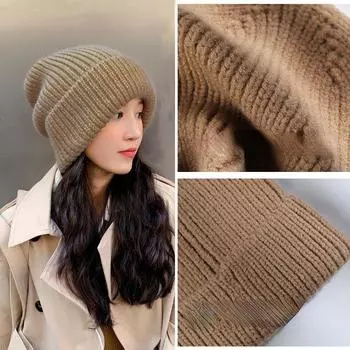 Зимняя шерстяная шапка, детская универсальная шапка с толстым ворсом, осеннее и зимнее тепло, утолщенная повседневная и модная вязаная шапка