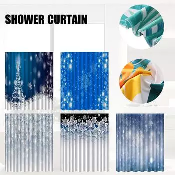 Зимняя снежинка занавеска для душа рождественский лед праздничный дом ванны занавеска для ванной комнаты комплект украшений 12 крючков моющаяся полиэстеровая ткань One Size