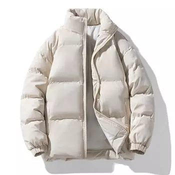 Зимняя стеганая куртка мужская новая утолщенная стеганая куртка большого размера корейская версия свободная стеганая куртка модная мужская куртка M белый