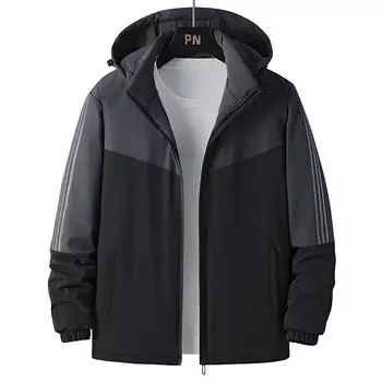 Зимняя стеганая куртка Мужская спортивная повседневная куртка с капюшоном Толстая стеганая куртка Мужская 6XL чёрный