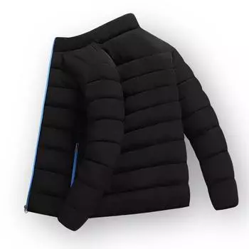 Зимняя стеганая куртка, мужская стеганая куртка большого размера, мужская однотонная простая стеганая куртка с воротником-стойкой M оранжевый