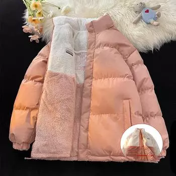 Зимняя стеганая куртка мужская женская повседневная парка мужская уличная флисовая куртка XXXL чёрный