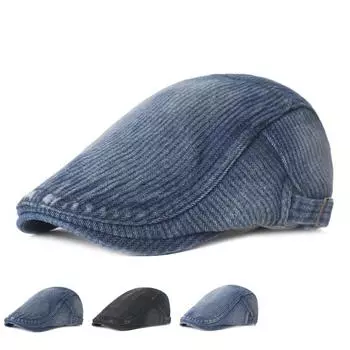 Зимняя стеганая шапка с утиным язычком, мужская джинсовая берет, выстиранная старая кепка Forward, молодежная кепка M56-58cm светло-синий