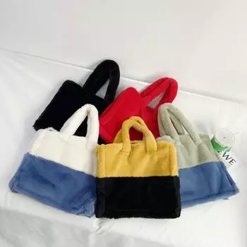 Зимняя сумка, новая мода, плюшевая сумка для переноски в руке, повседневная плюшевая женская сумка на одно плечо с перекрещивающимися подмышками