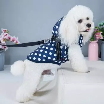 Зимняя светоотражающая куртка для больших собак с шлейкой, теплая одежда для лабрадора, водонепроницаемое пальто, одежда для чихуахуа, французского бульдога S