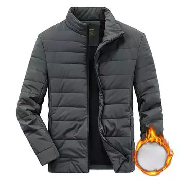 Зимняя свободная однотонная повседневная теплая молодежная черная утолщенная хлопковая куртка на молнии с боковыми карманами M