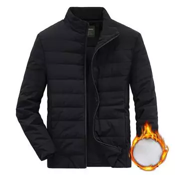 Зимняя свободная однотонная повседневная теплая молодежная черная утолщенная хлопковая одежда на молнии M