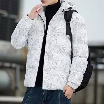 Зимняя свободная утолщенная теплая куртка с кленовым листом Куртка корейской версии Модная куртка с хлопковой подкладкой M