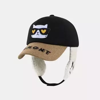 Зимняя теплая бейсболка для мальчиков и девочек с наушниками, детская лыжная кепка-бомбер для улицы, мужчина и женщина, спортивная кепка небольшого размера 52-56 см 54cm head 52-56cm