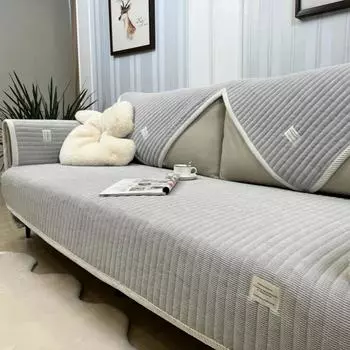 Зимняя теплая домашняя диванная подушка, новая минималистичная плюшевая утолщенная подушка для сиденья, противоскользящая всесезонная универсальная ткань для дивана 90x90cm