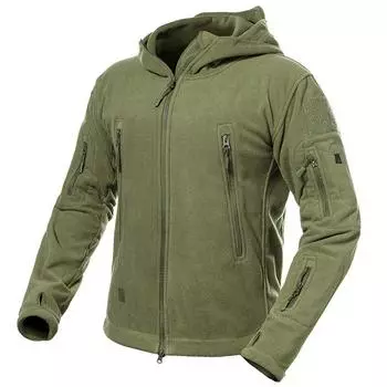 Зимняя теплая флисовая куртка в стиле милитари, мужская армейская тактическая толстовка с несколькими карманами для пешего туризма, верхняя одежда, пальто S серый