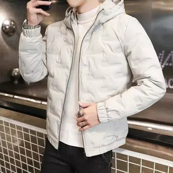 Зимняя теплая хлопковая одежда Мужская мода Повседневная хлопковая одежда с капюшоном Мужские куртки Утолщенная одежда из хлеба Кардиган M чёрный