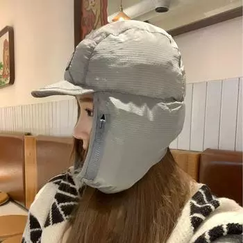 Зимняя теплая и холодная защита ушей северо-восточная утолщенная женская хлопковая шапка для верховой езды с пуховой подкладкой из хлопка Lei Feng мужская шапка M56-58cm чёрный