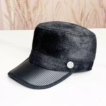 Зимняя теплая и защищающая уши шапка с плоским верхом для мужчин среднего и пожилого возраста, зимняя ветрозащитная и морозостойкая шапка из искусственной норковой шерсти adjustable