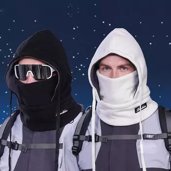 Зимняя теплая кепка для защиты шеи, встроенная в шарф кепка, бархатная защита ушей, мужская кепка-пуловер, защита лица для велоспорта, ветрозащитная маска темно-серого