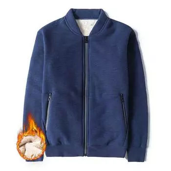 Зимняя теплая куртка-бомбер из бархата, мужская толстовка, спортивный кардиган, утолщенная овечья кашемировая куртка, пальто, большие размеры 8XL